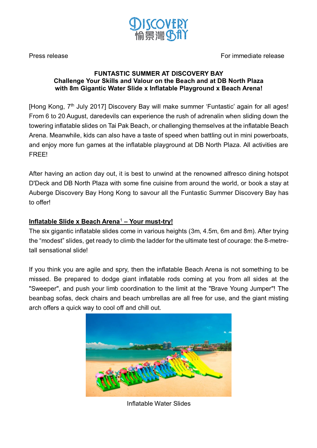 Press Release for Immediate Release FUNTASTIC