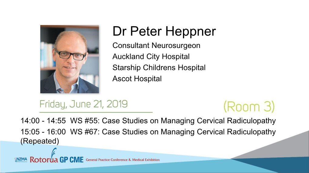 Dr Peter Heppner Consultant Neurosurgeon Auckland City Hospital Starship Childrens Hospital Ascot Hospital
