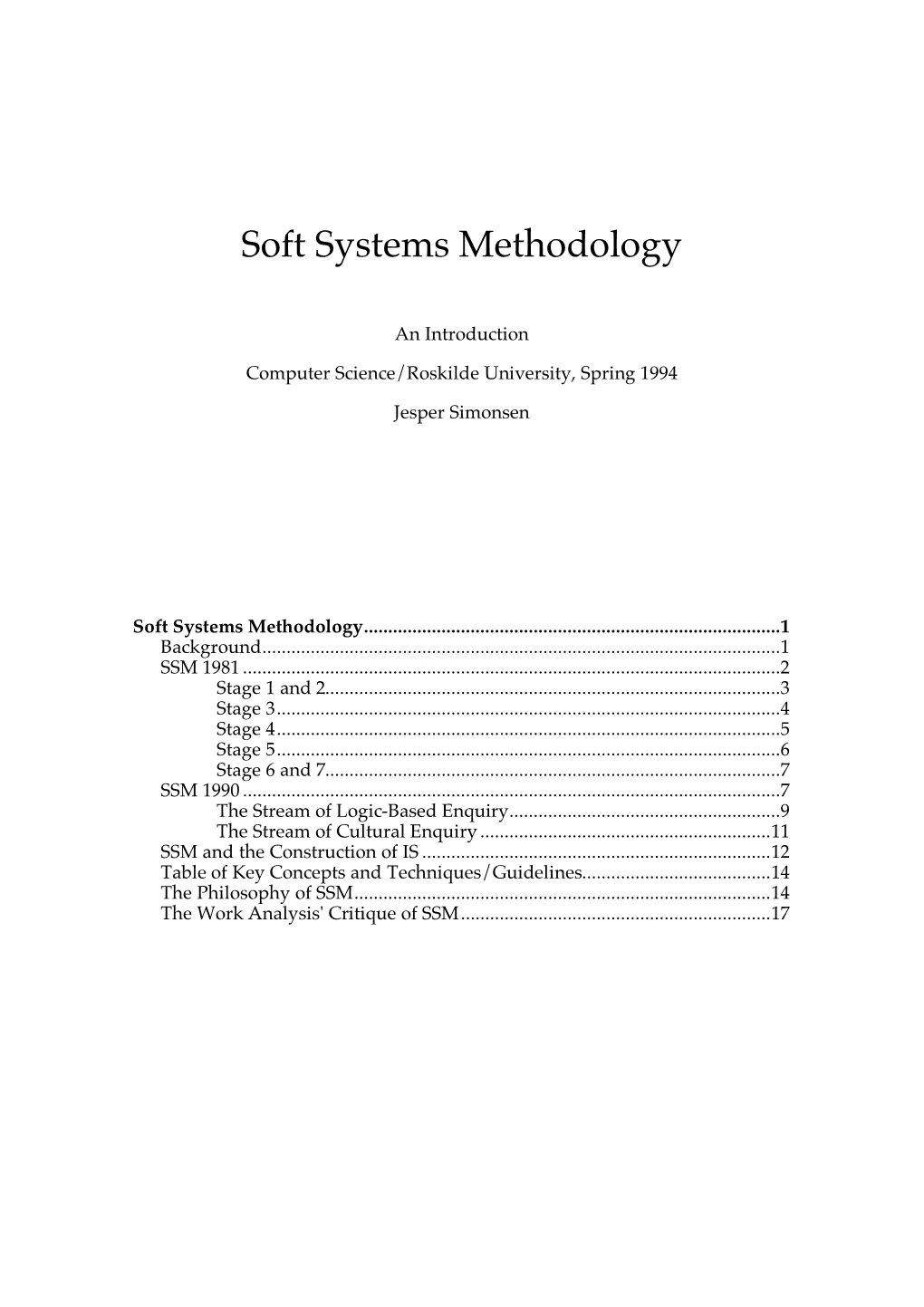 Soft Systems Methodology