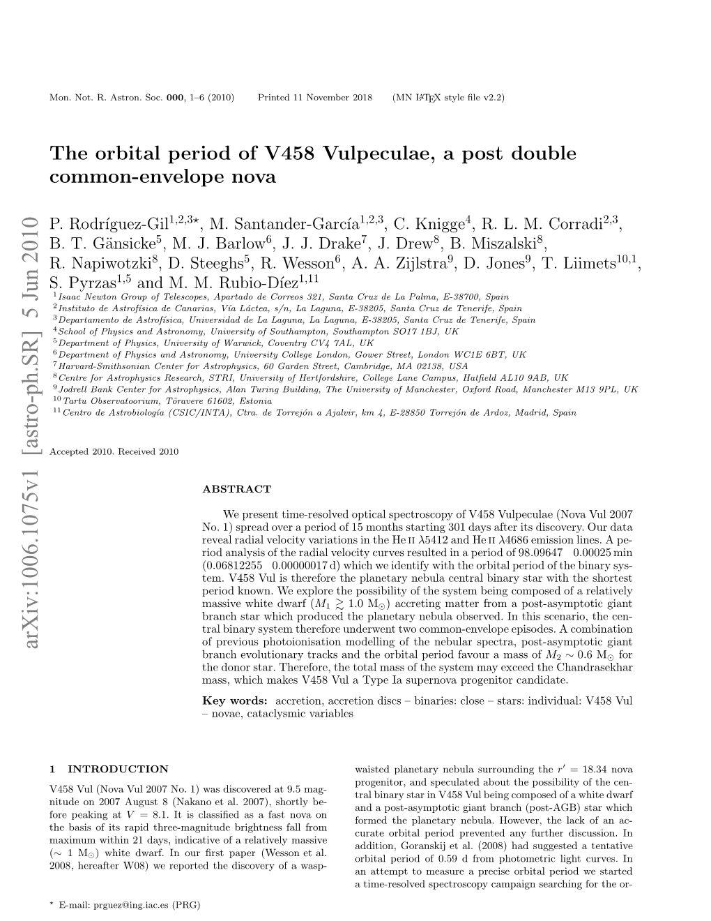 The Orbital Period of V458 Vulpeculae, a Post Double Common-Envelope Nova