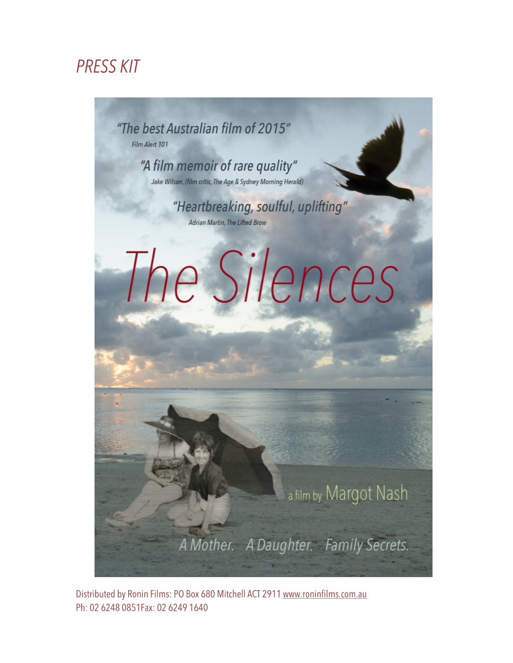 The Silences PRESS KIT 24 Oct 2016