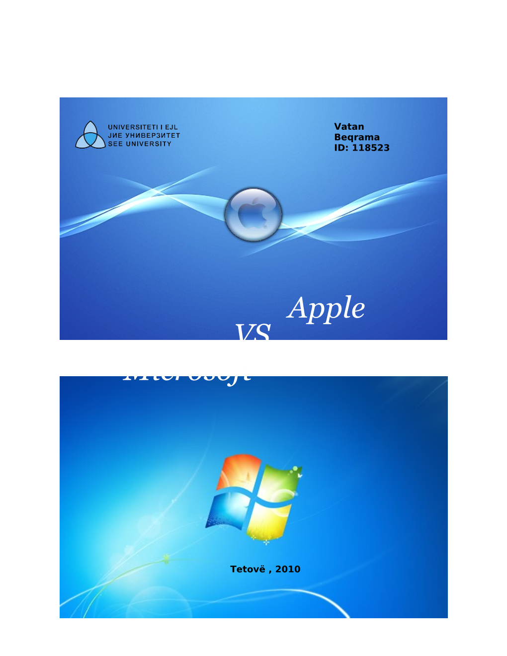 Microsoft Vs. Apple