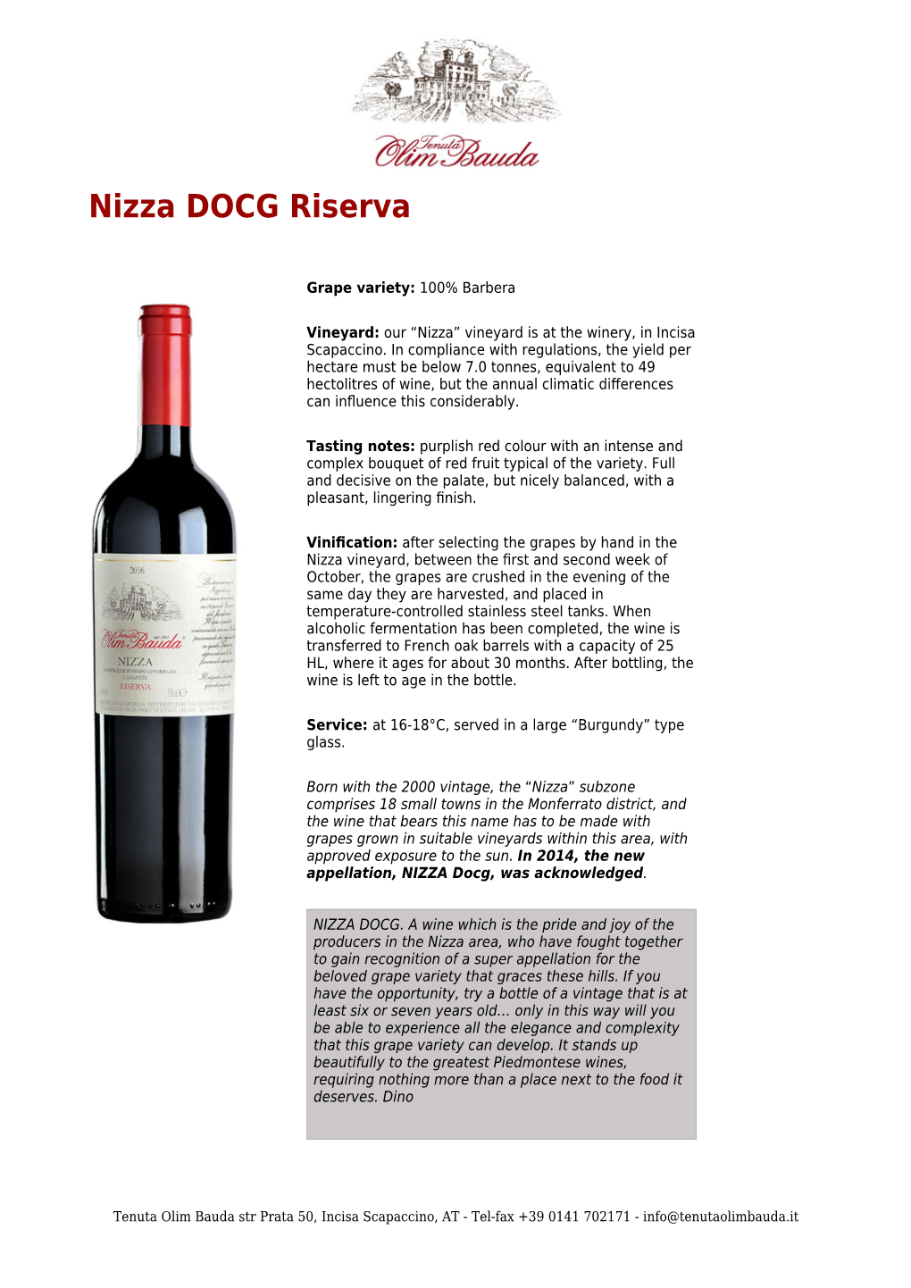 Nizza DOCG Riserva