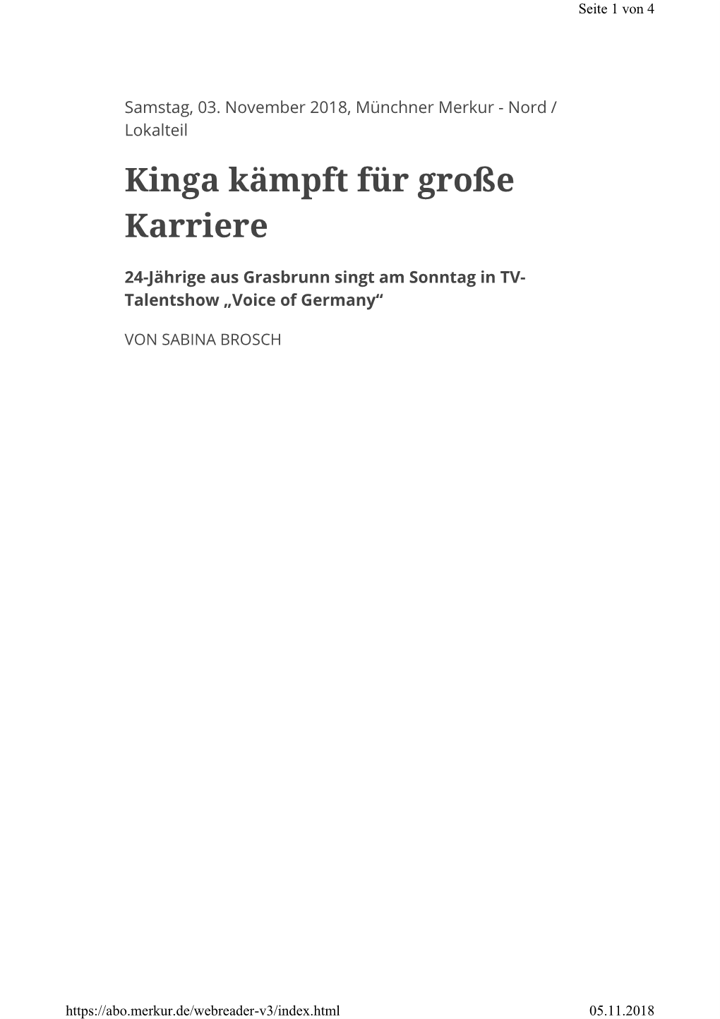 Kinga Kämpft Für Große Karriere