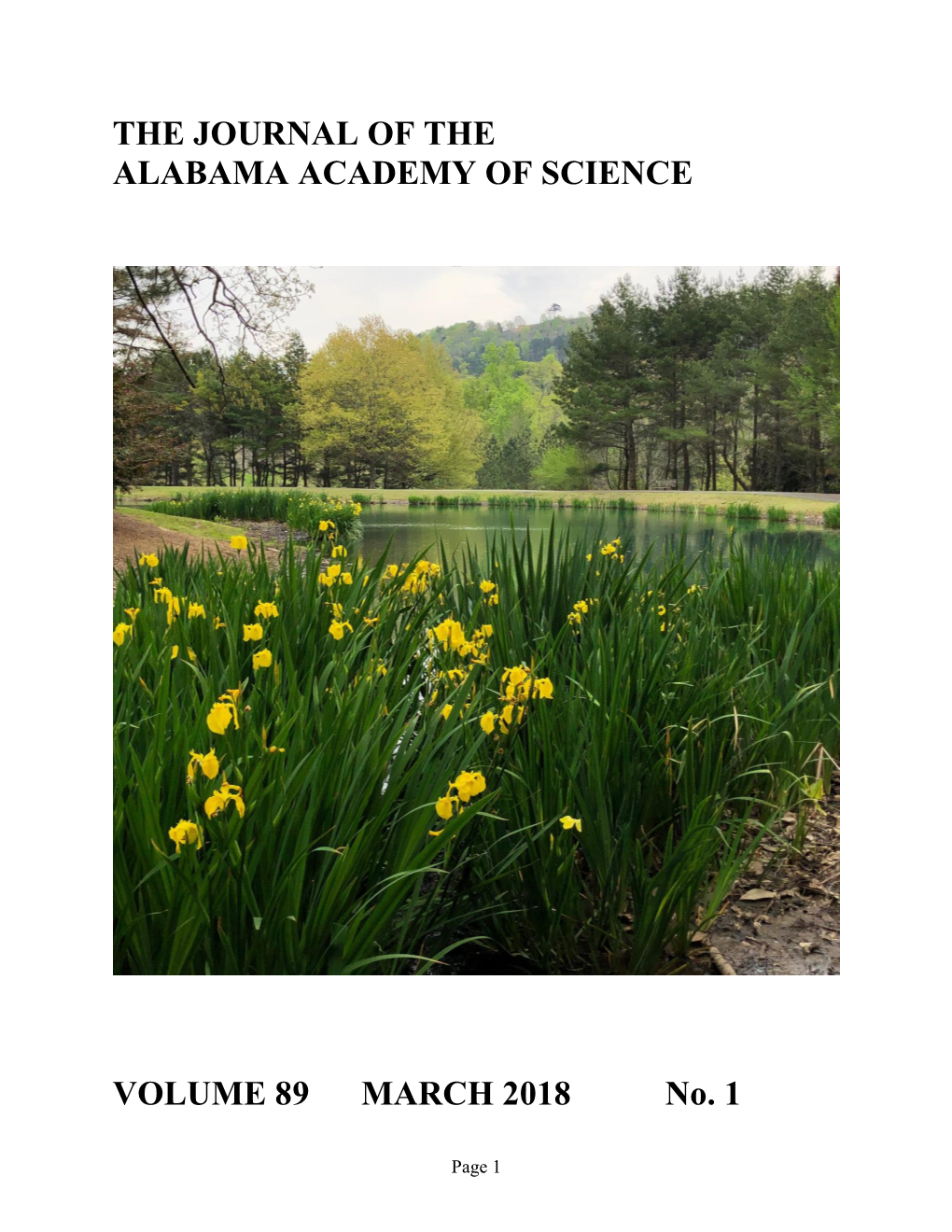 The Journal of Alabama Academy of Science