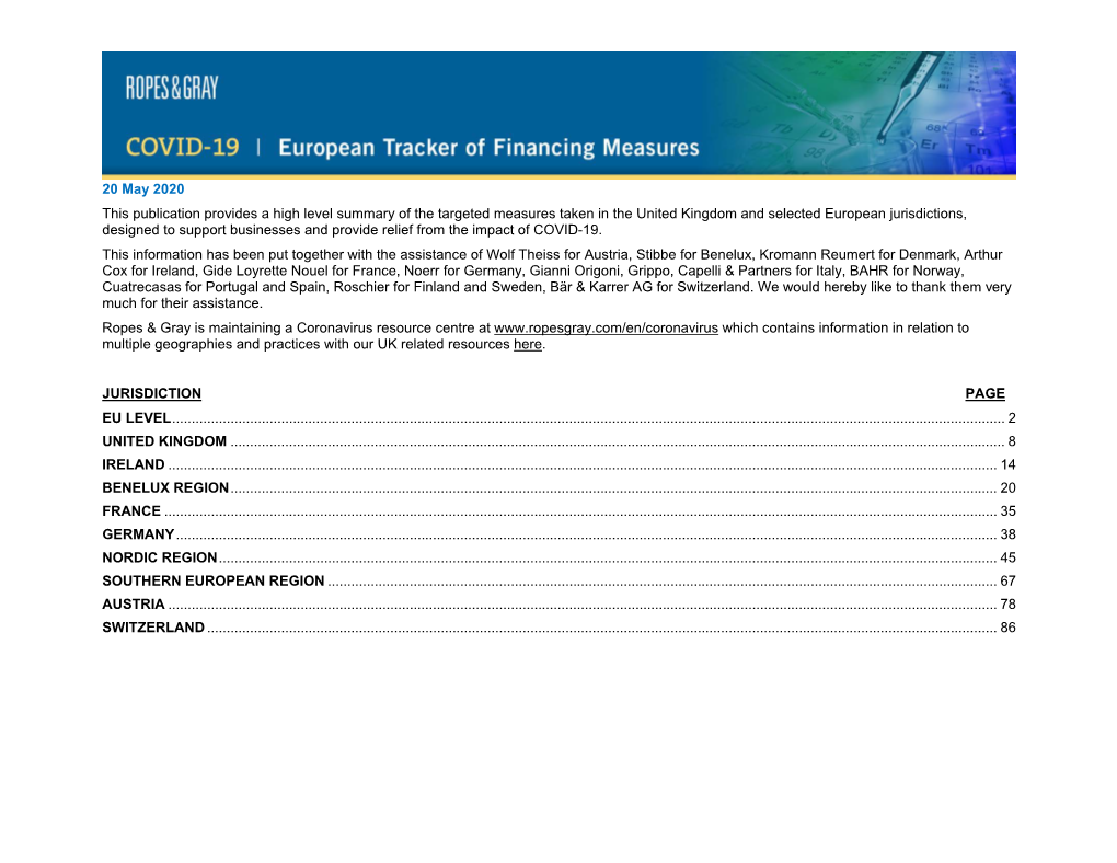 European Tracker of Financing Measures