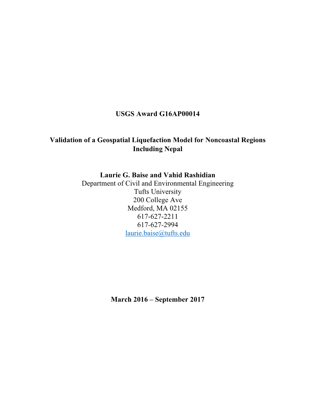 Validation of a Geospatial Liquefaction Model for Noncoastal Regions Including Nepal