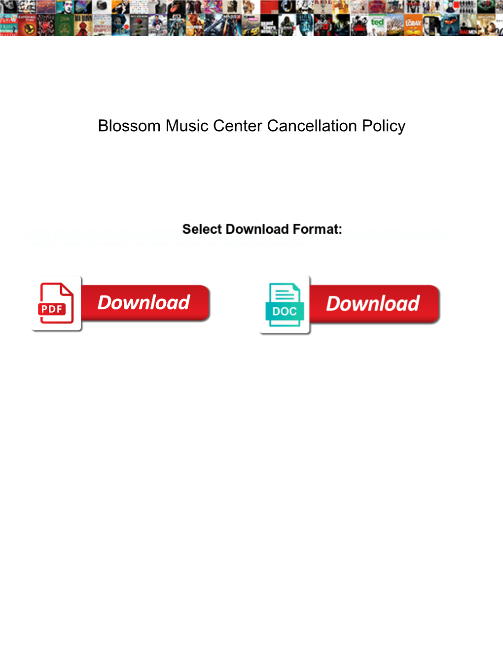Blossom Music Center Cancellation Policy