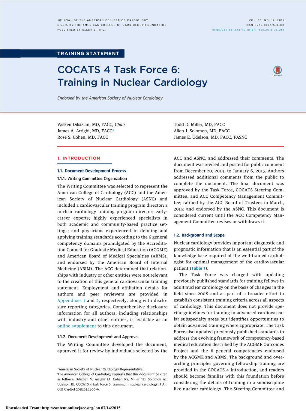 Training in Nuclear Cardiology