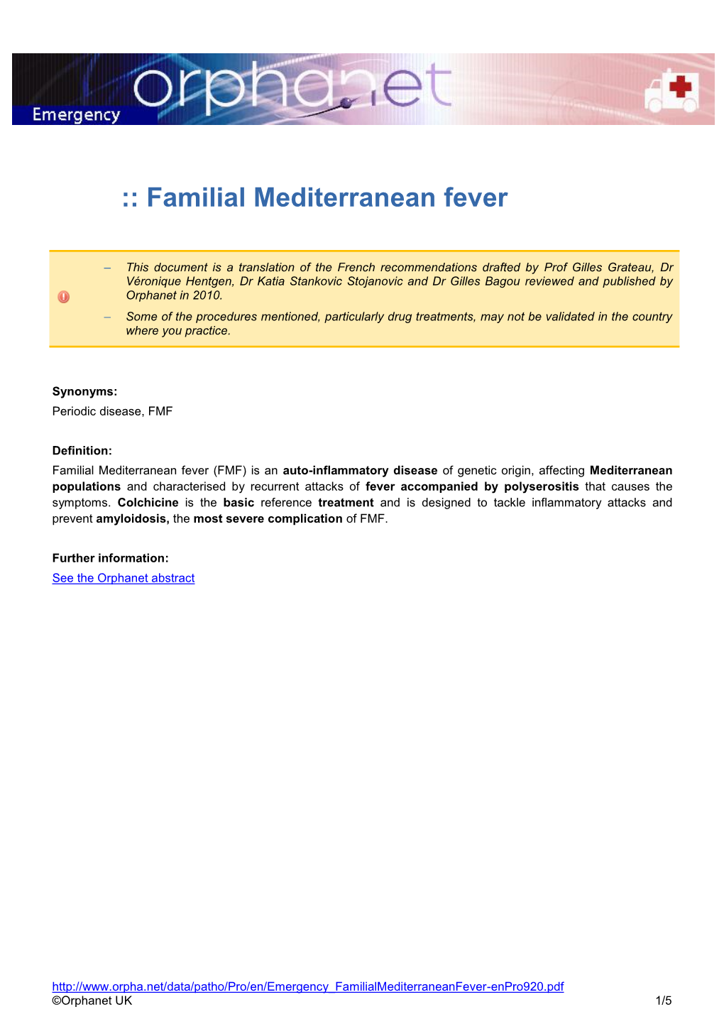 Familial Mediterranean Fever