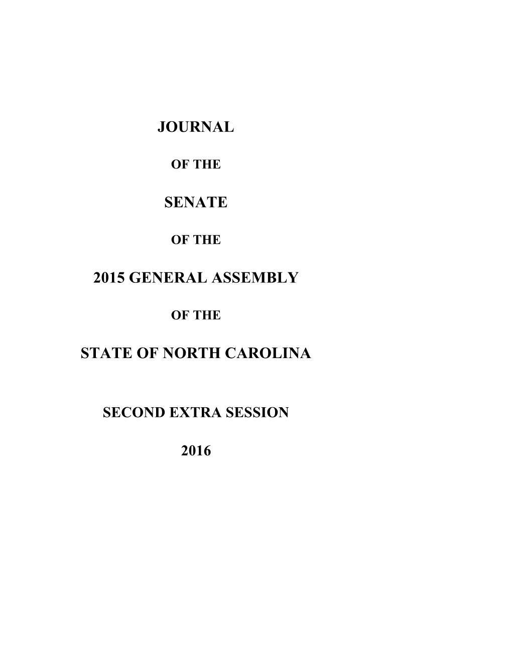 Journal Senate 2015 General