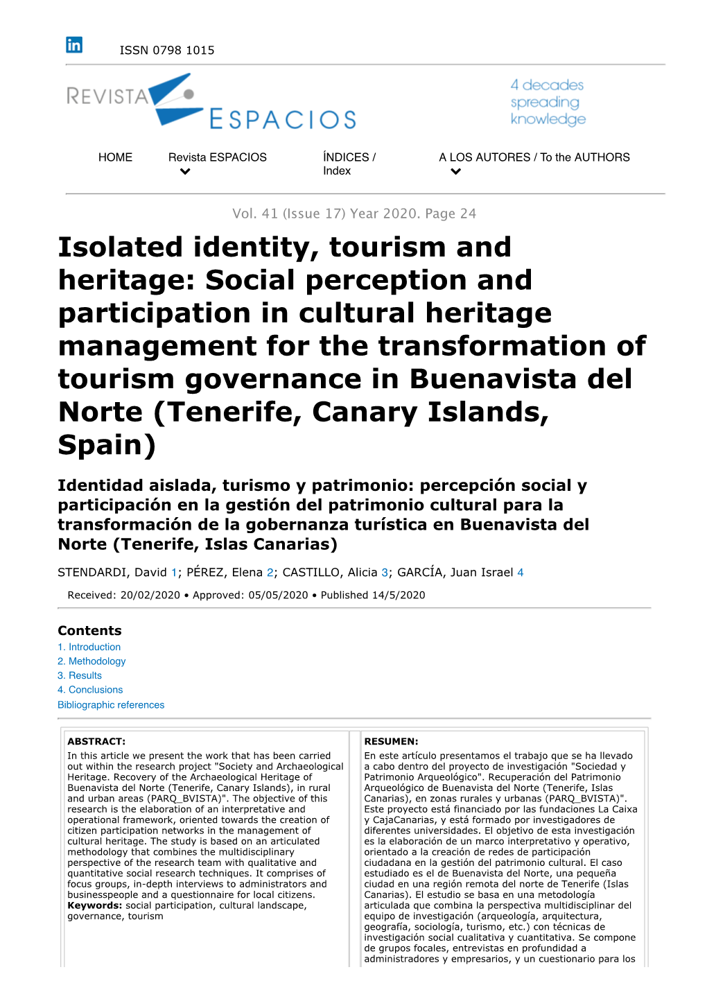 Social Perception and Participation in Cultural Heritage Management For