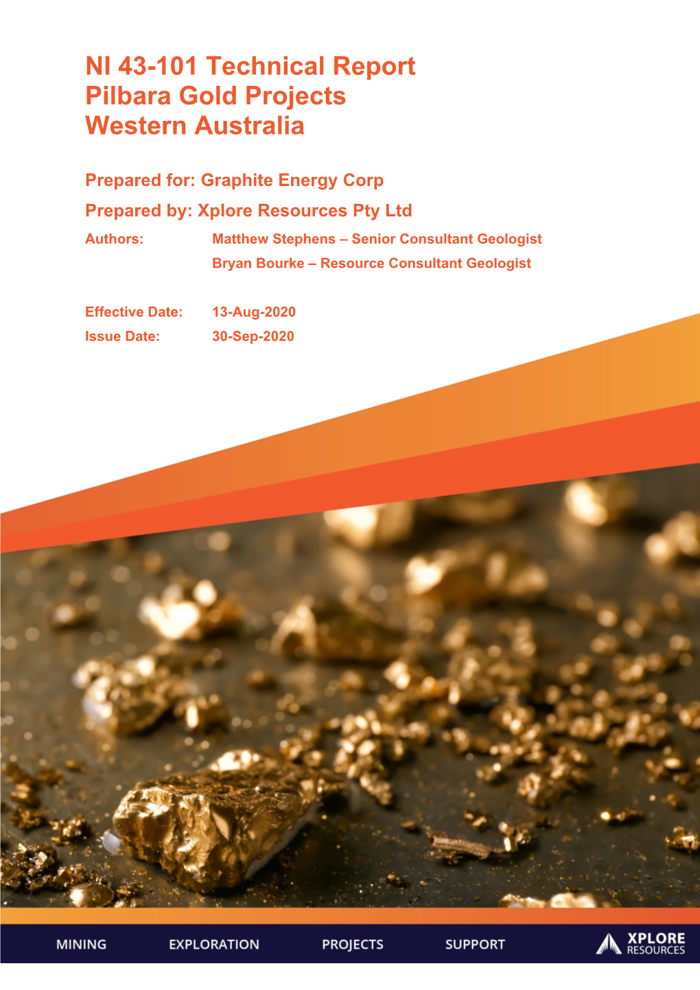 NI 43-101 Technical Report Pilbara Gold Projects Western Australia