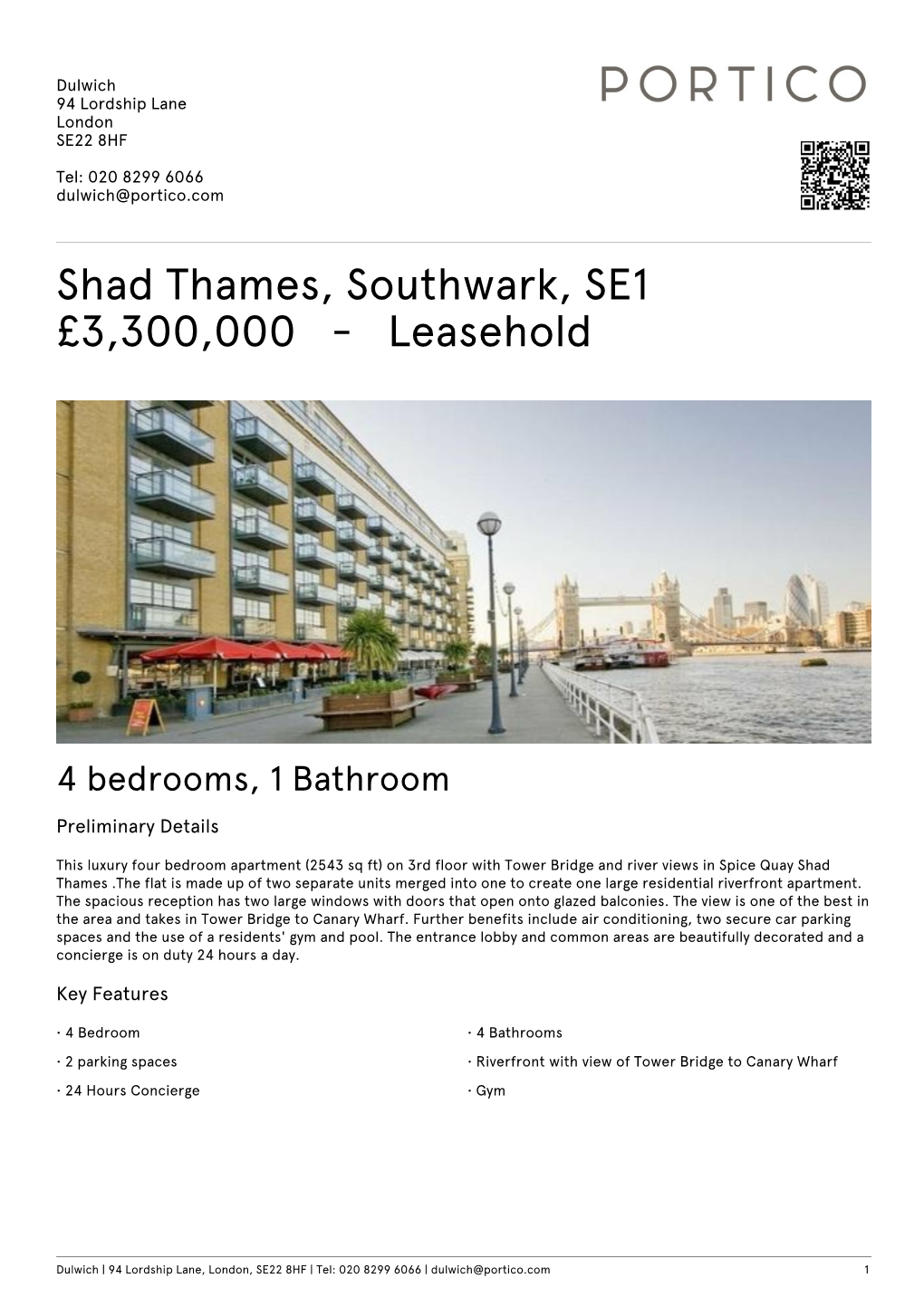 Shad Thames, Southwark, SE1 £3300000