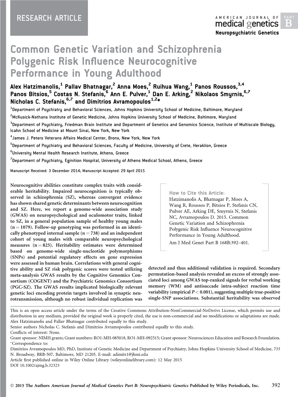 Common Genetic Variation and Schizophrenia Polygenic Risk