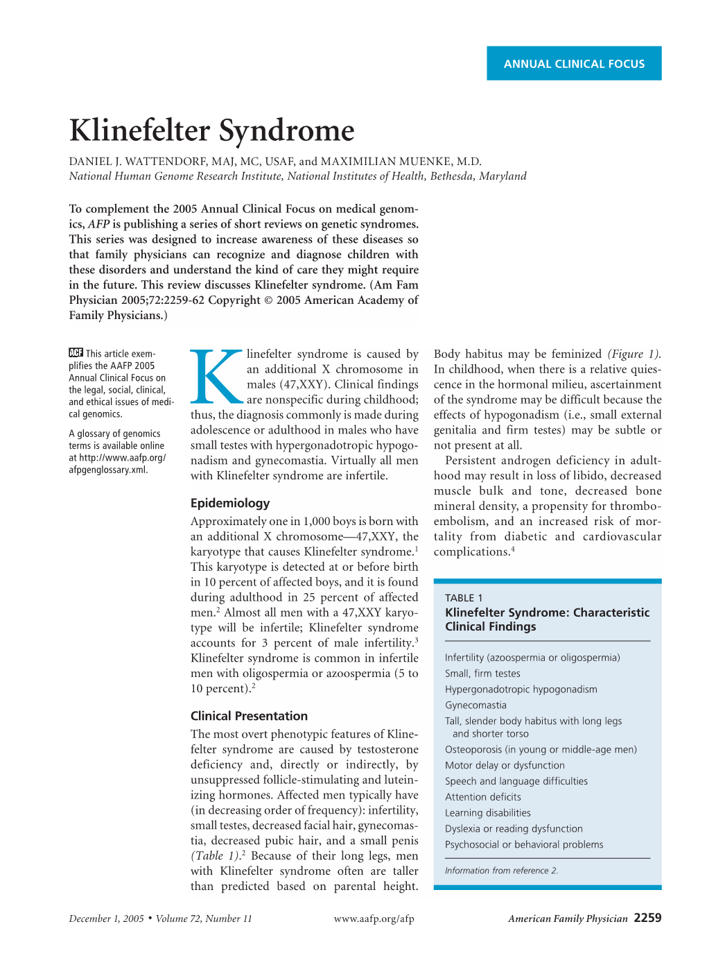 Klinefelter Syndrome DANIEL J