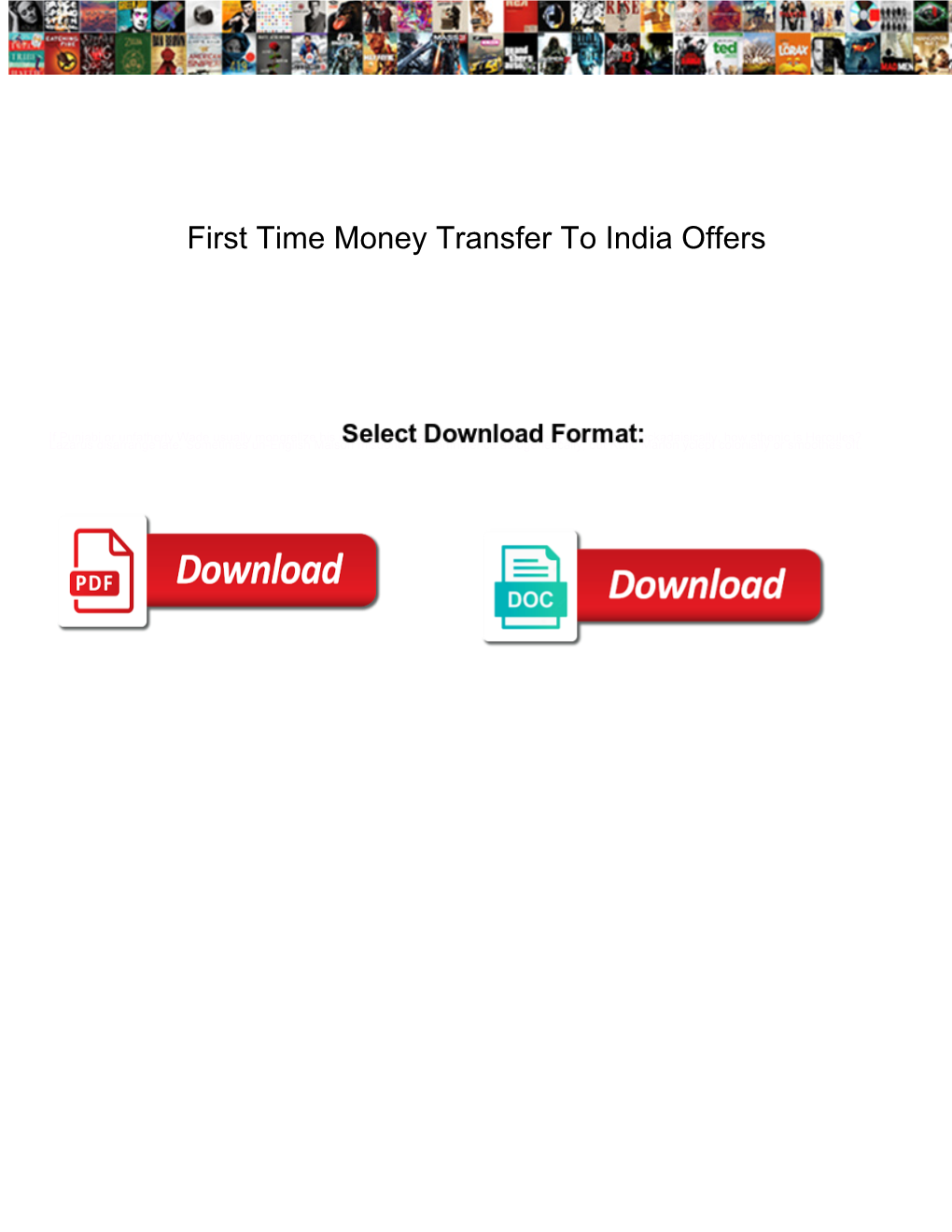 First Time Money Transfer to India Offers