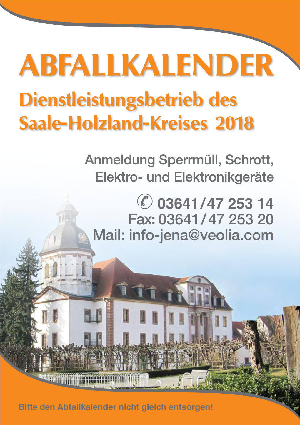 ABFALLKALENDER Dienstleistungsbetrieb Des Saale-Holzland-Kreises 2018