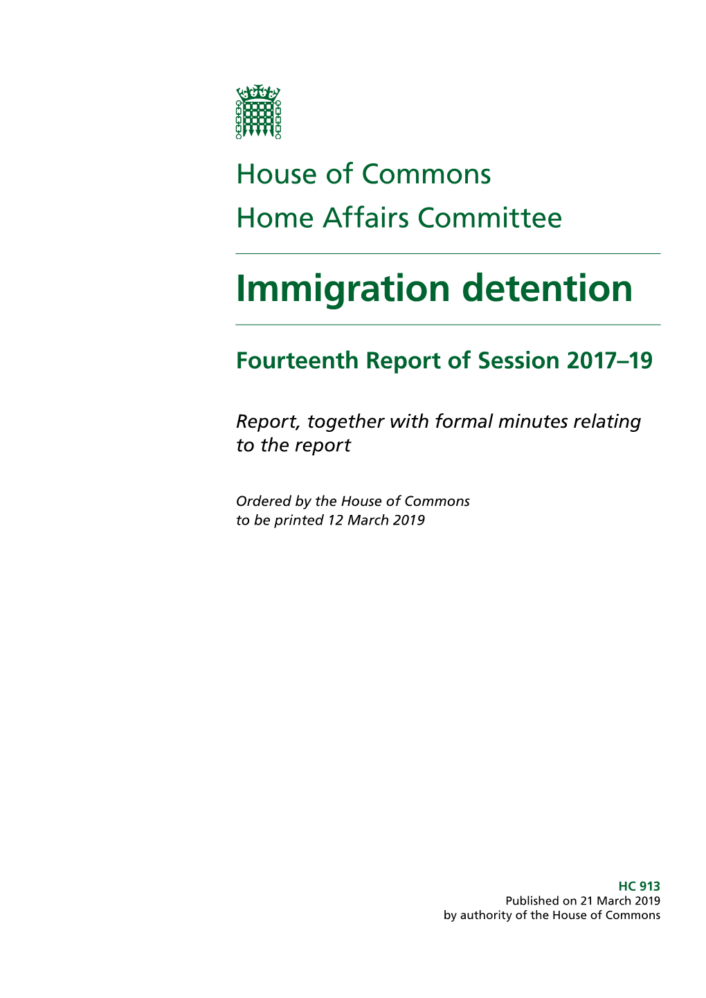 Report on Immigration Detention