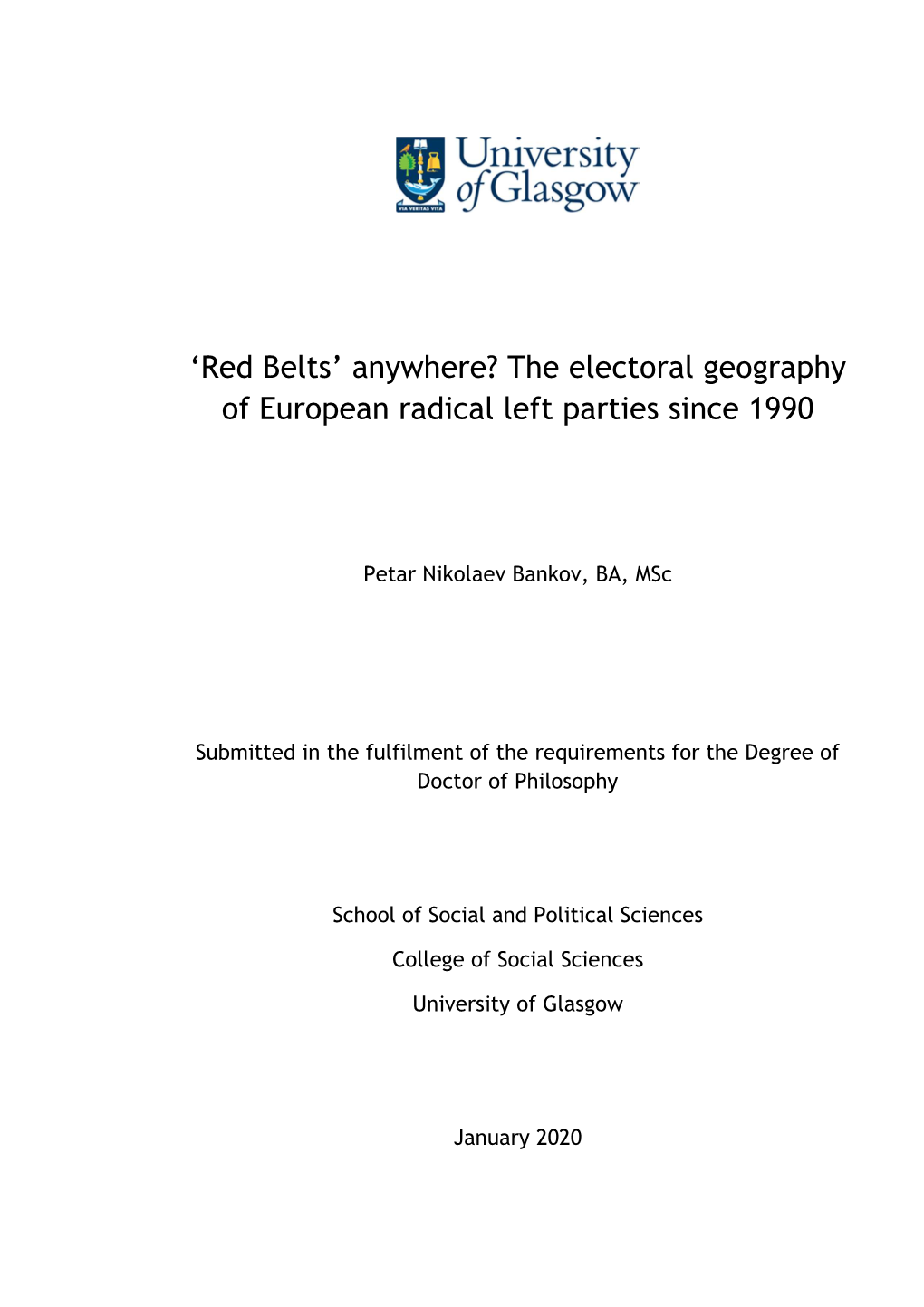 The Electoral Geography of European Radical Left Parties Since 1990