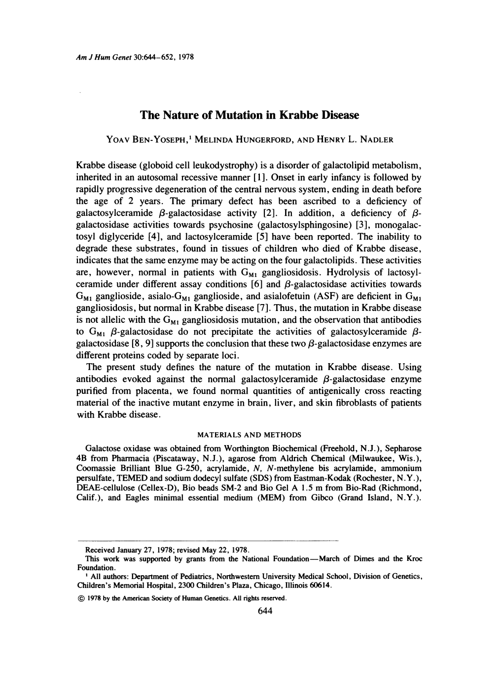 The Nature of Mutation in Krabbe Disease