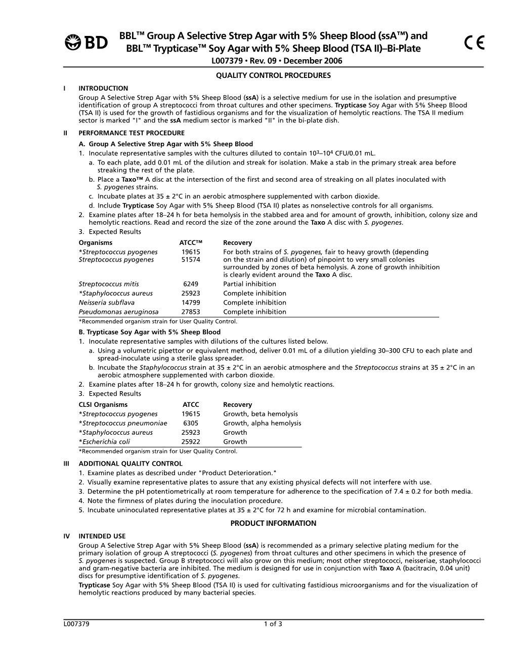 BBL Group a Selective Strep Agar with 5% Sheep Blood (Ssa )