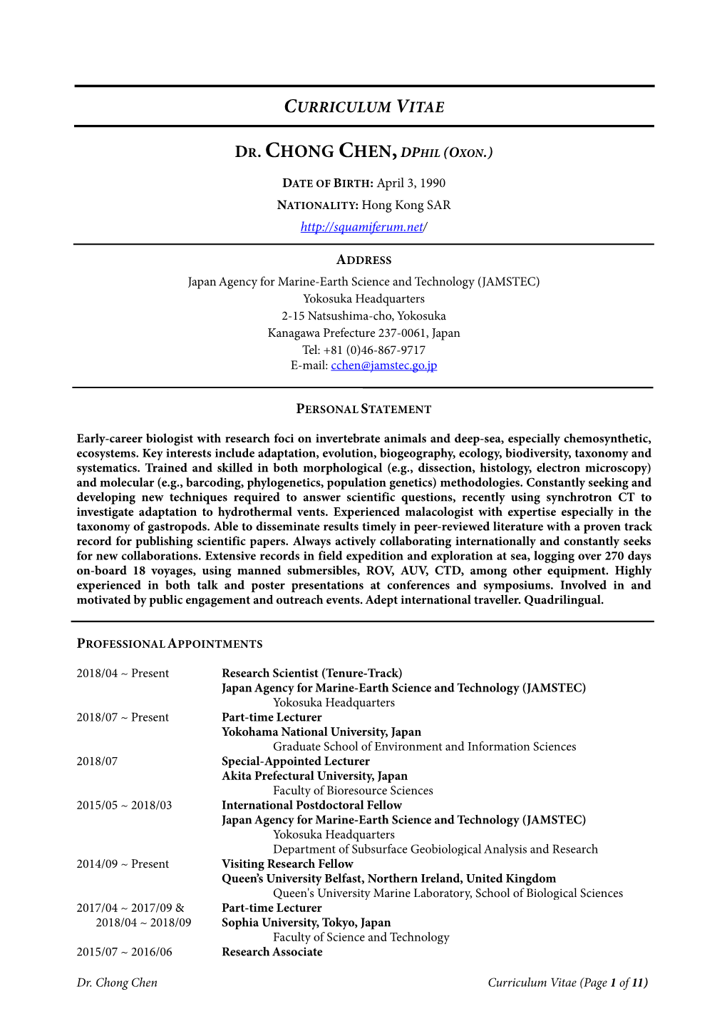 Dr. Chong Chen,Dphil (Oxon.)