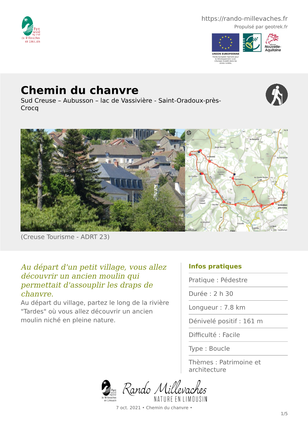 Chemin Du Chanvre Sud Creuse – Aubusson – Lac De Vassivière - Saint-Oradoux-Près- Crocq