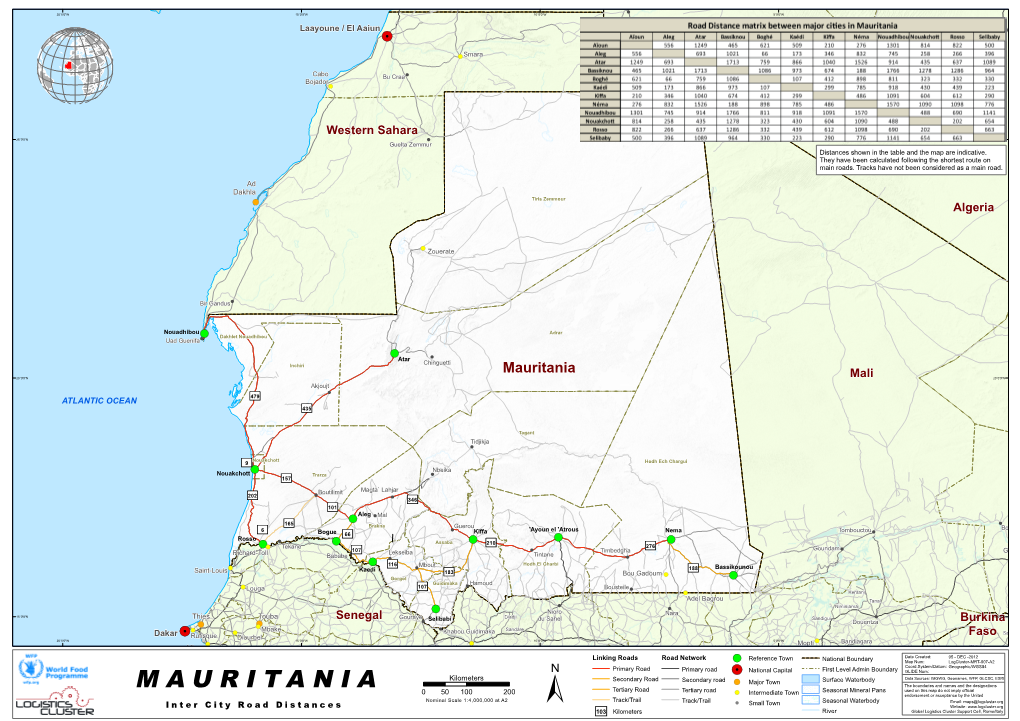 Mauritania 20°0'0"N Mali 20°0'0"N Akjoujt ! U479 ATLANTIC OCEAN U Uu435
