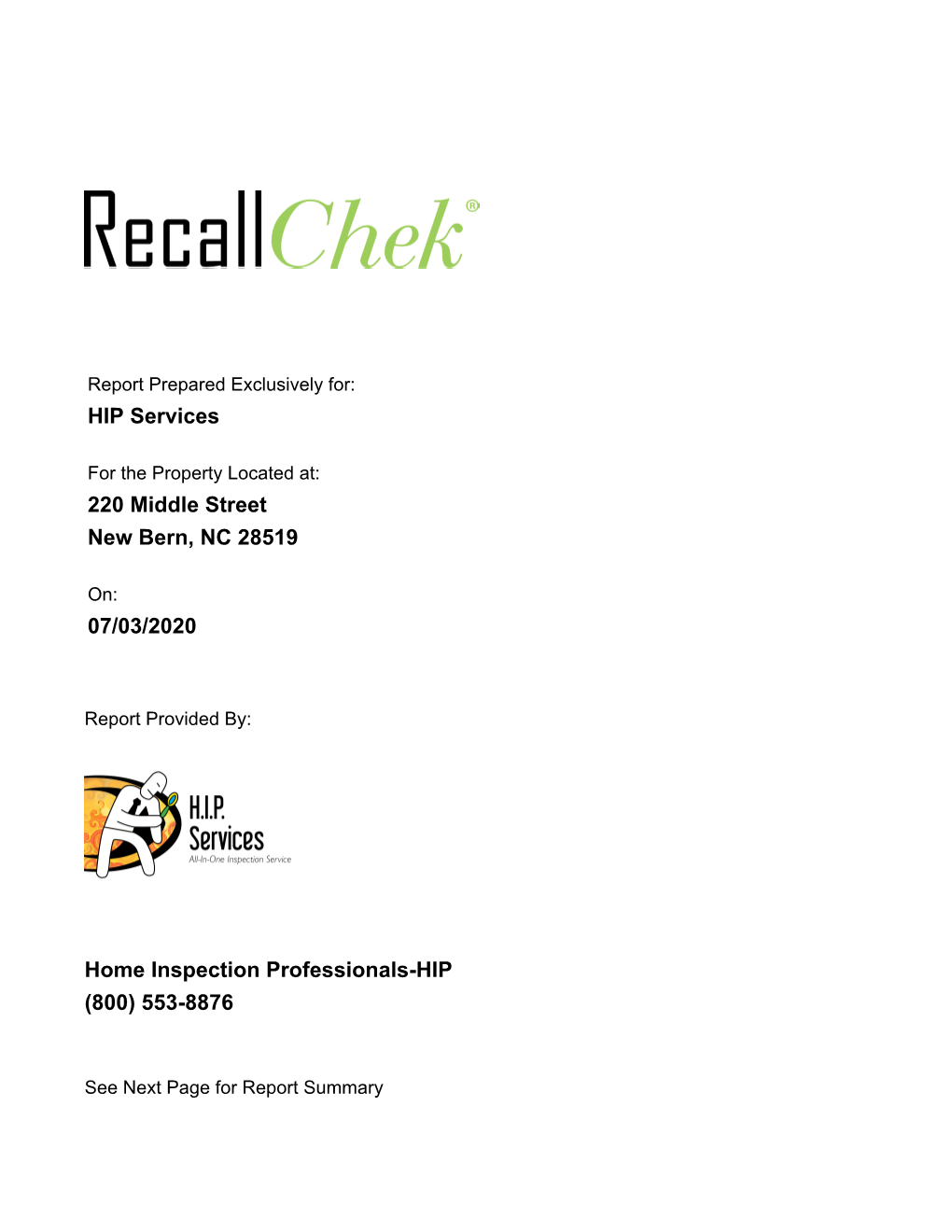 Recall Report Was Released by the Manufacturer