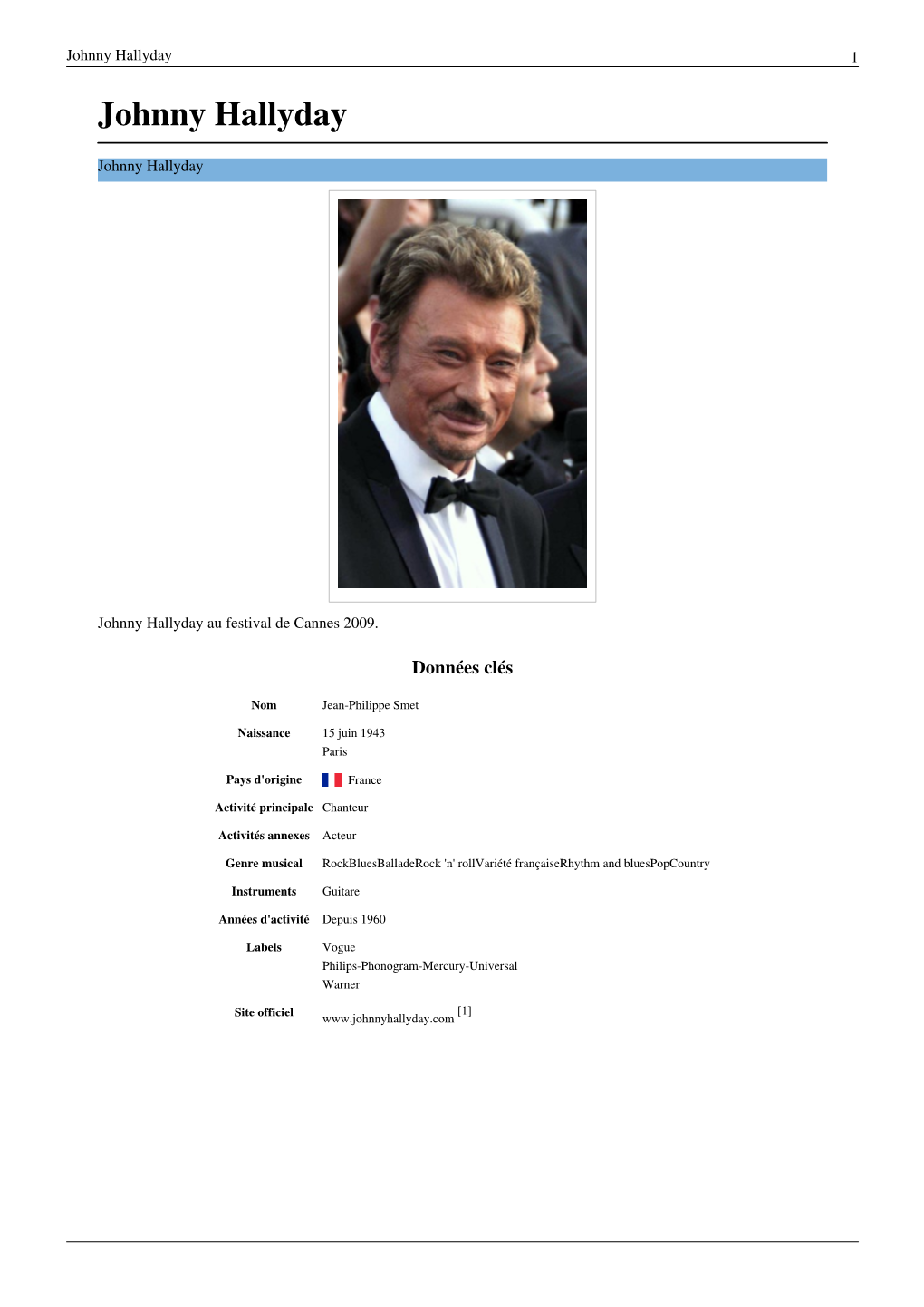 Johnny Hallyday 1 Johnny Hallyday