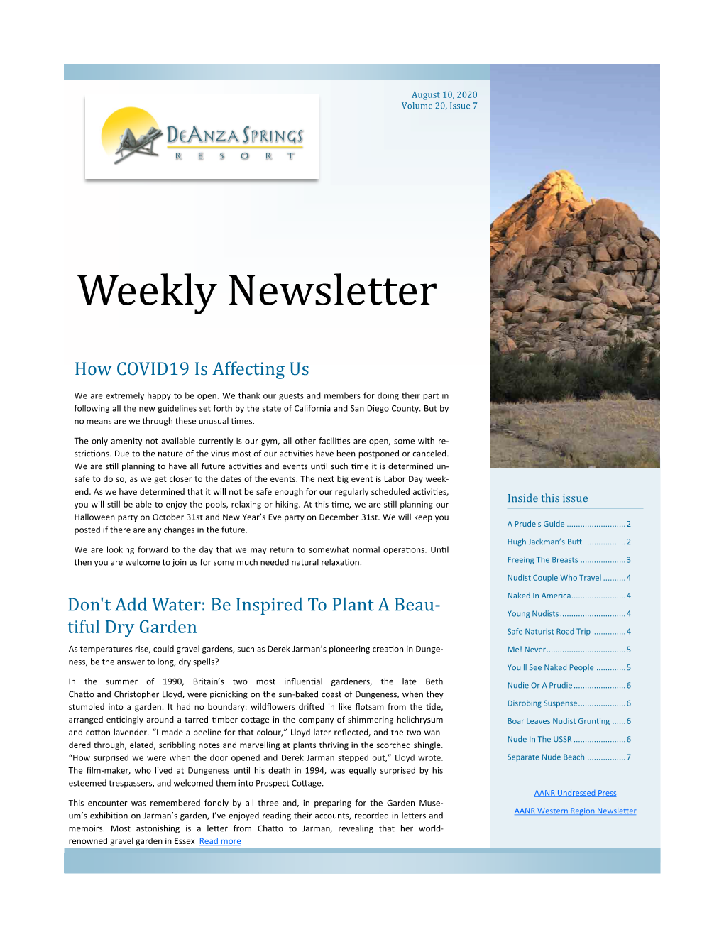 Weekly Newsletter