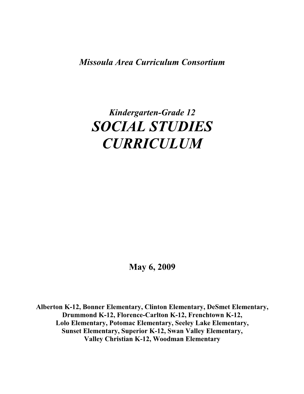 Social Studies Curriculum