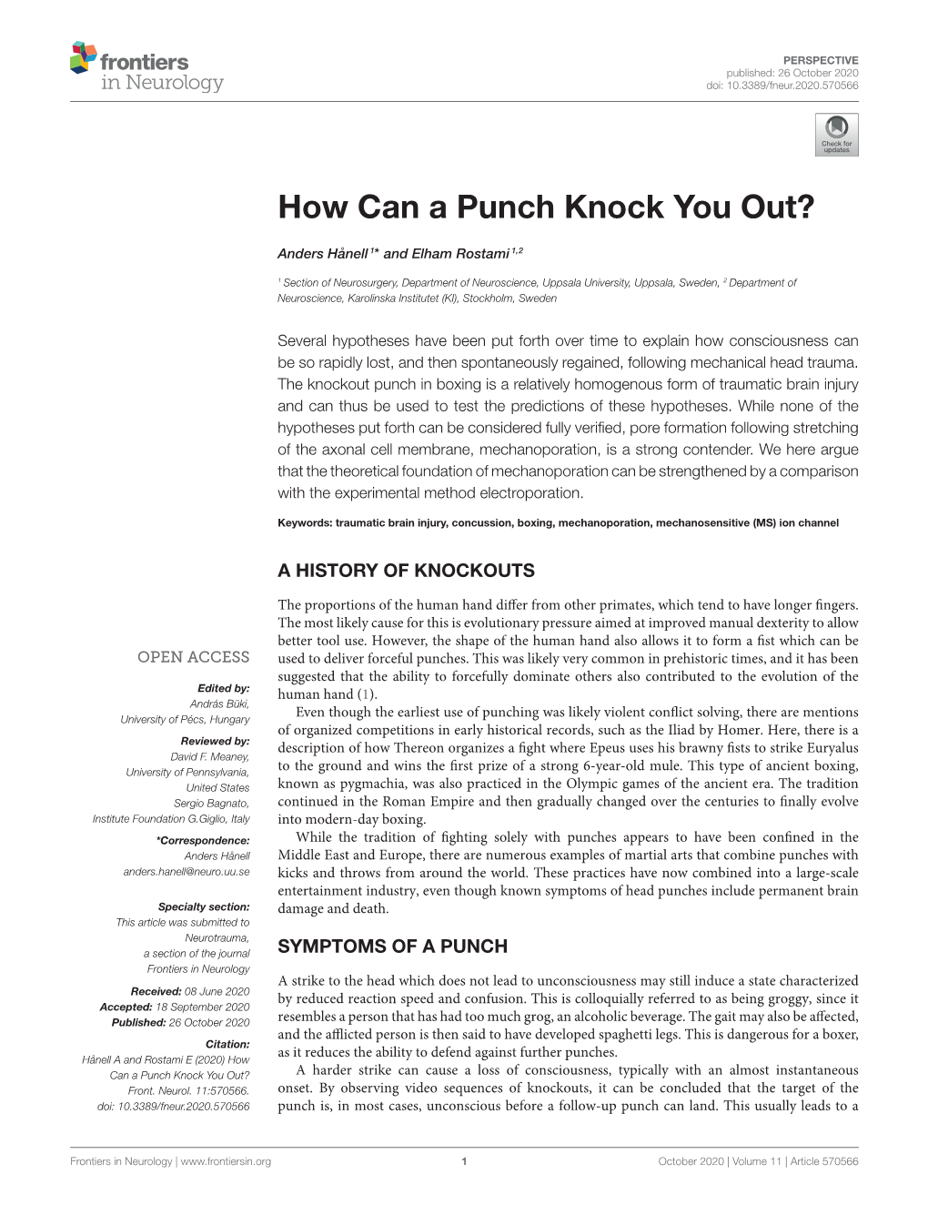 How Can a Punch Knock You Out?