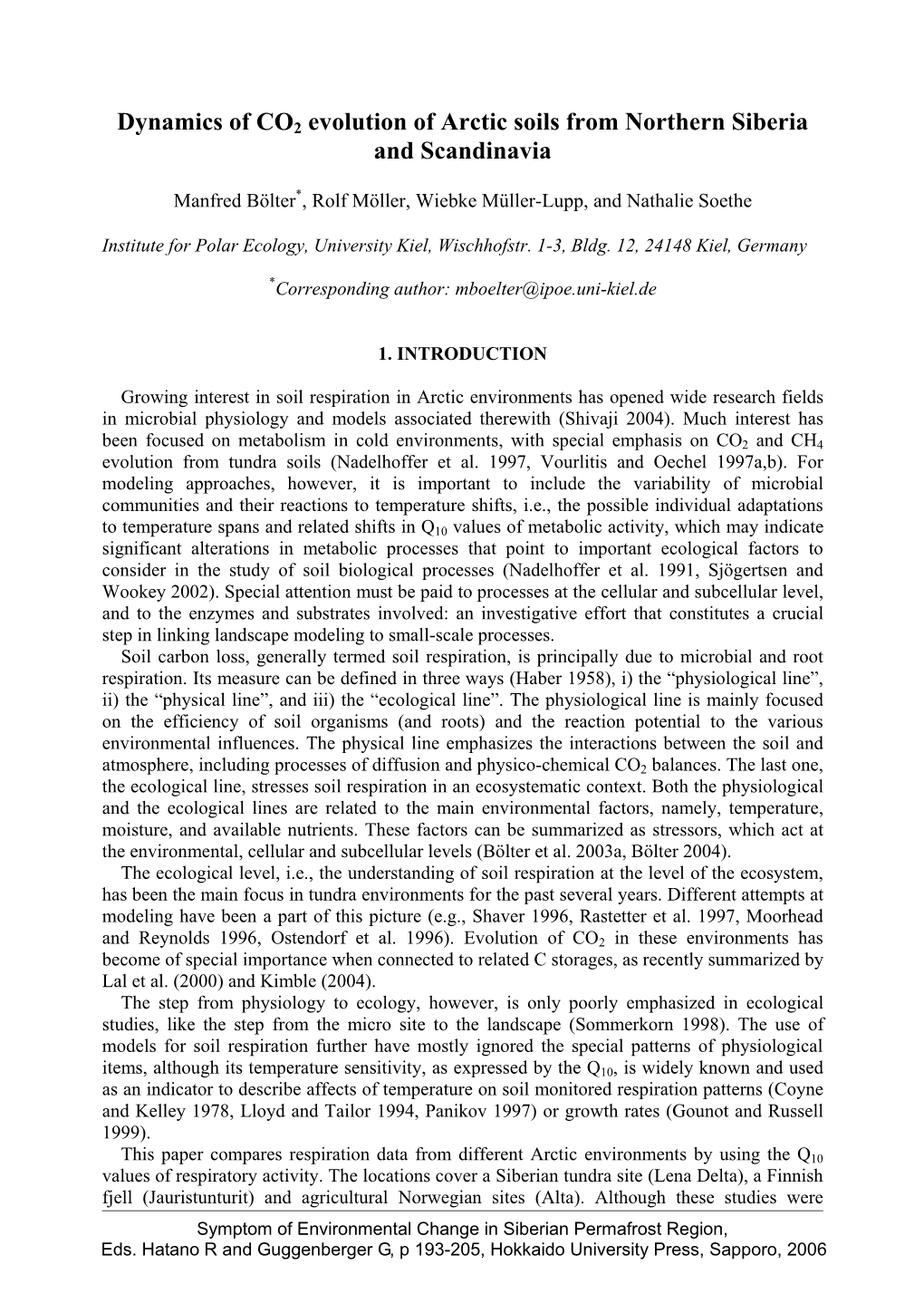 Dynamics of CO2 Evolution of Arctic Soils from Northern Siberia and Scandinavia