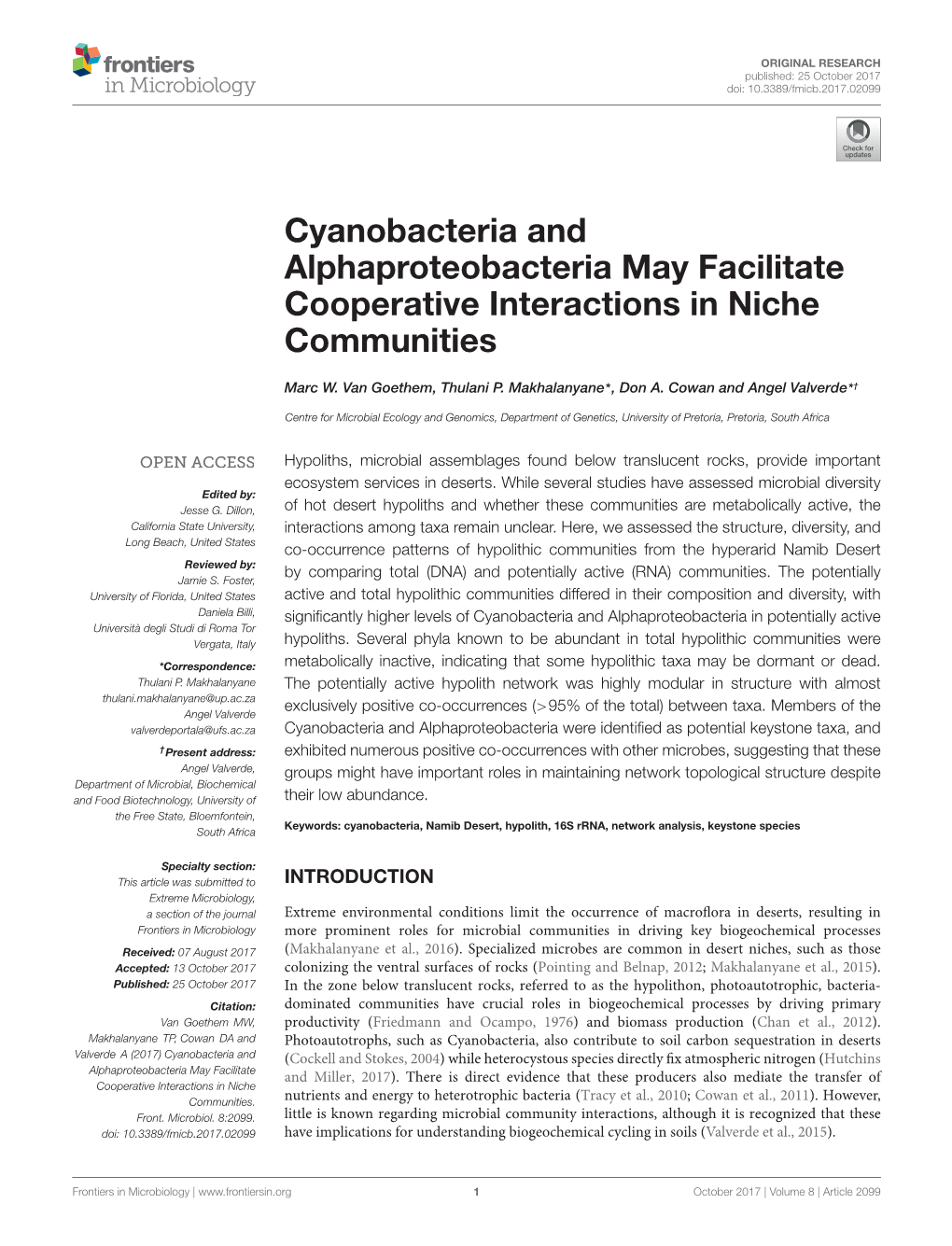 Cooperative Interactions in Niche Communities