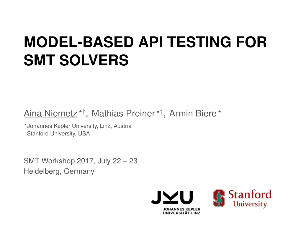 Model-Based Api Testing for Smt Solvers