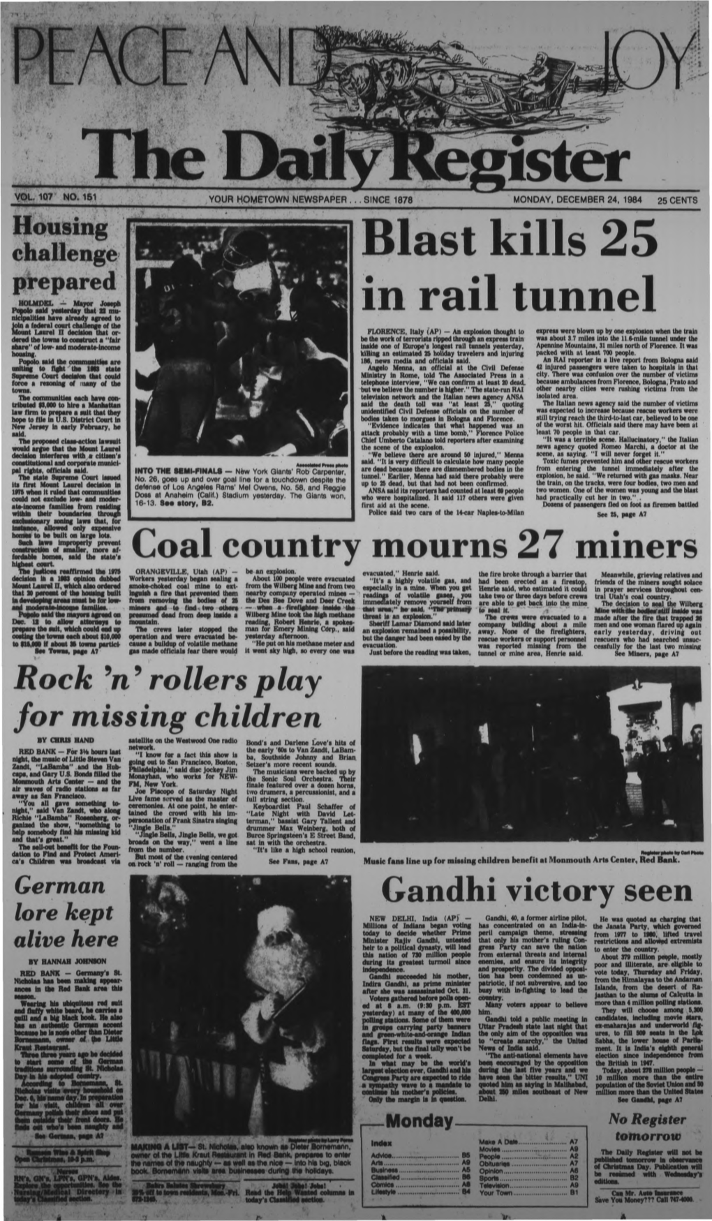 Blast Kills 25 in Rail Tunnel