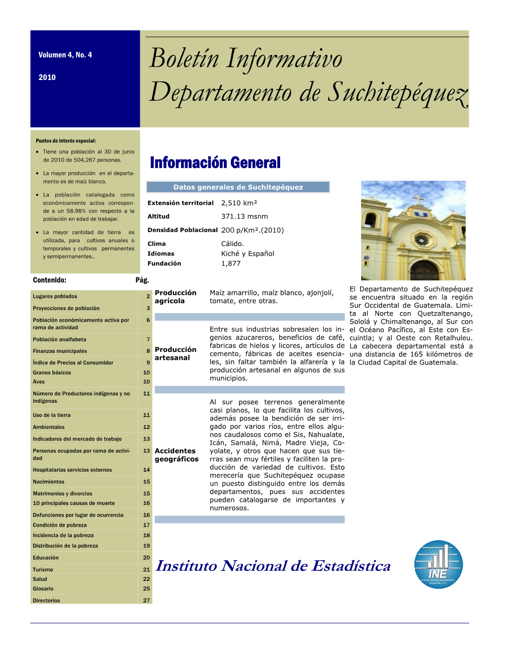 Boletín Informativo Departamento De Suchitepéquez