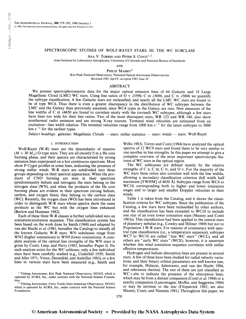 198 6Apj. . .300. .37 9T the Astrophysical Journal, 300