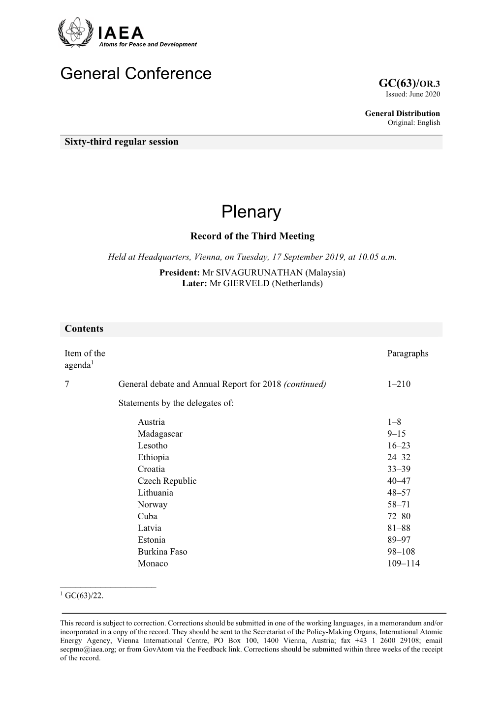 GC(63)/OR.3 Issued: June 2020