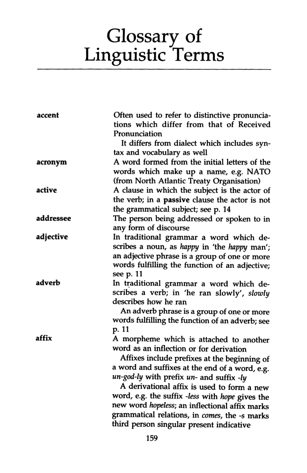 Glossary of Linguistic Terms