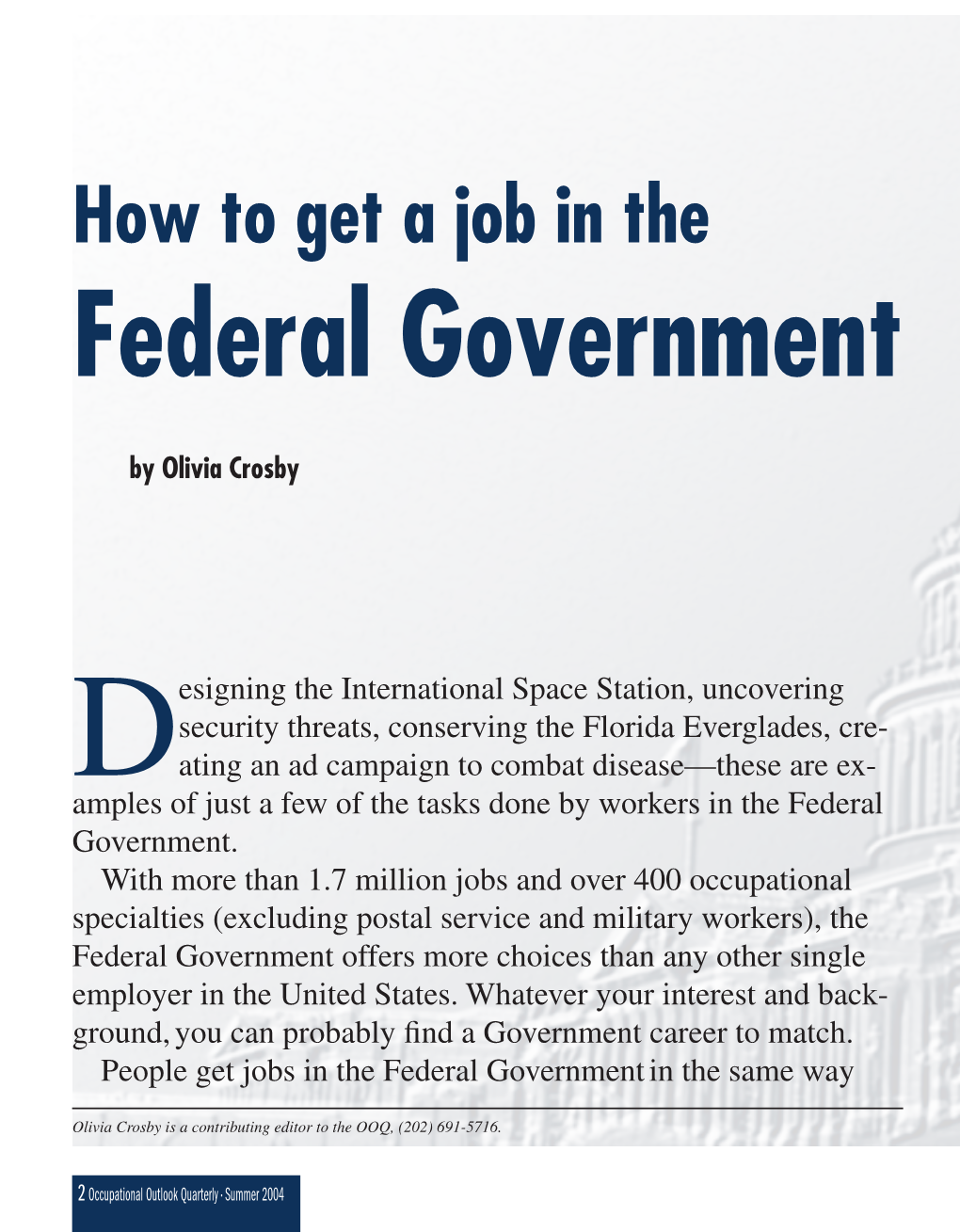 How to Get a Job in the Federal Government