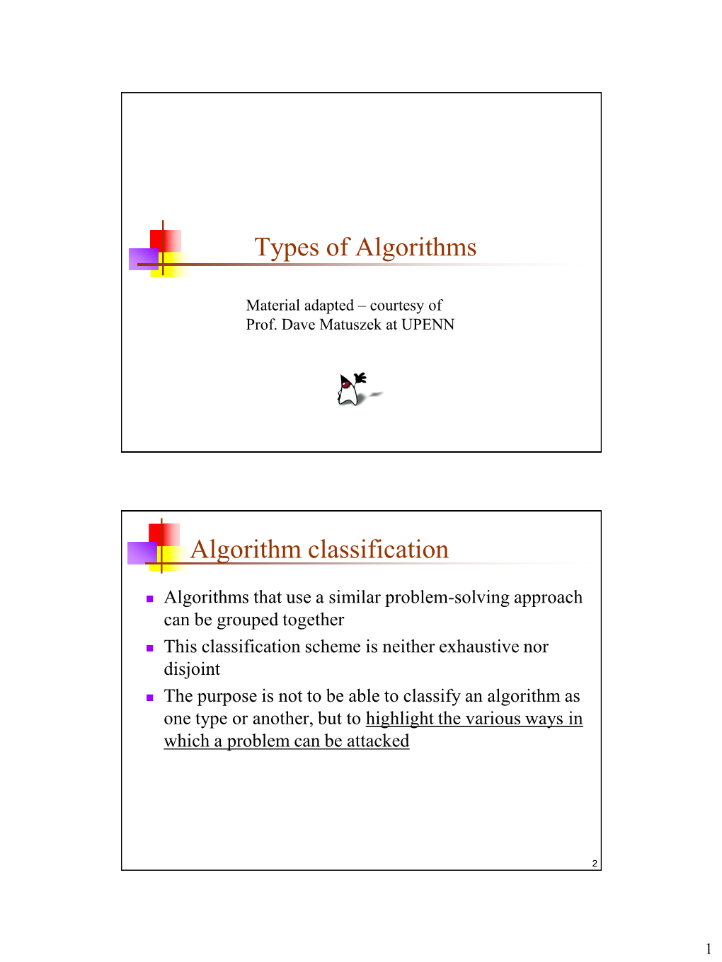 Types of Algorithms