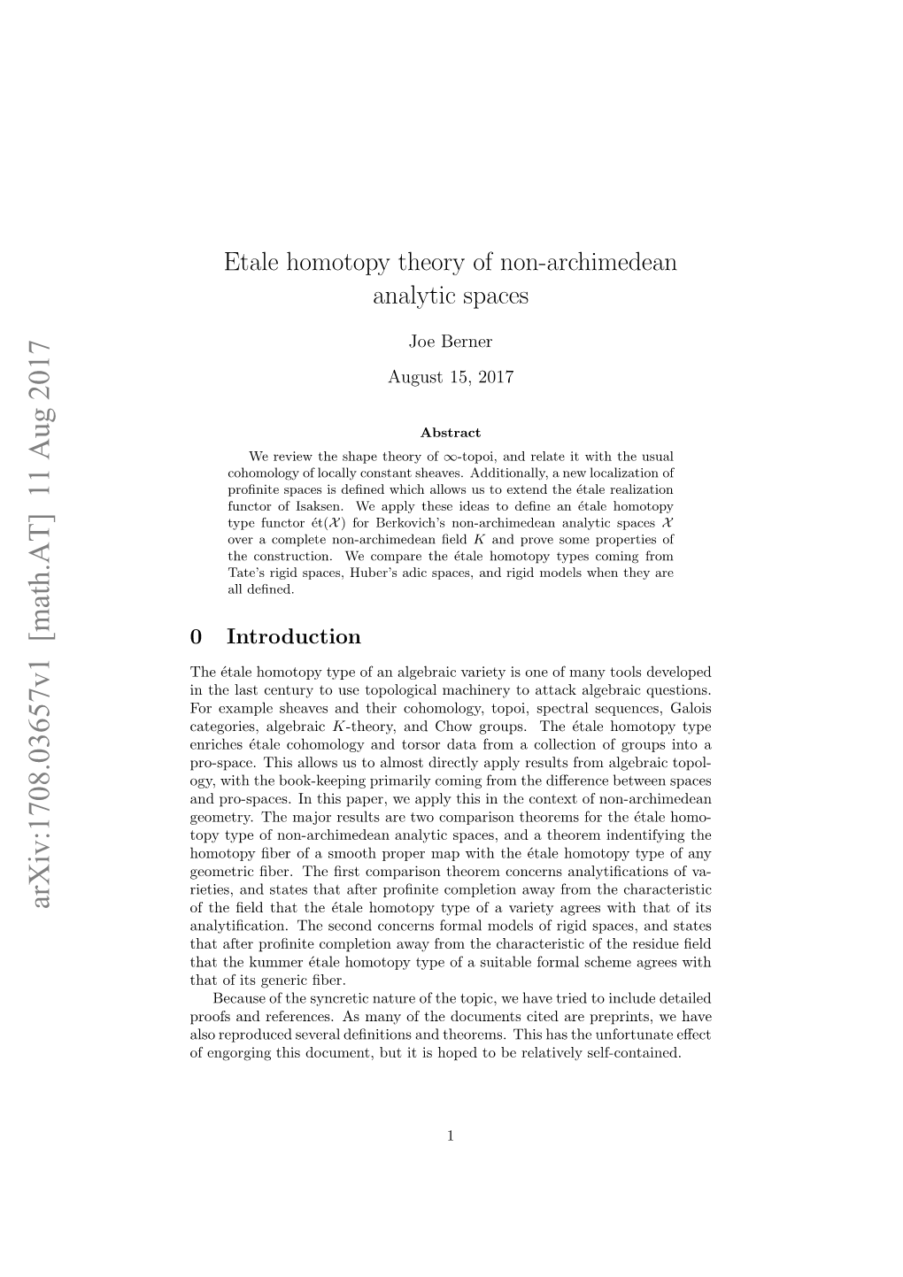 Etale Homotopy Theory of Non-Archimedean Analytic Spaces