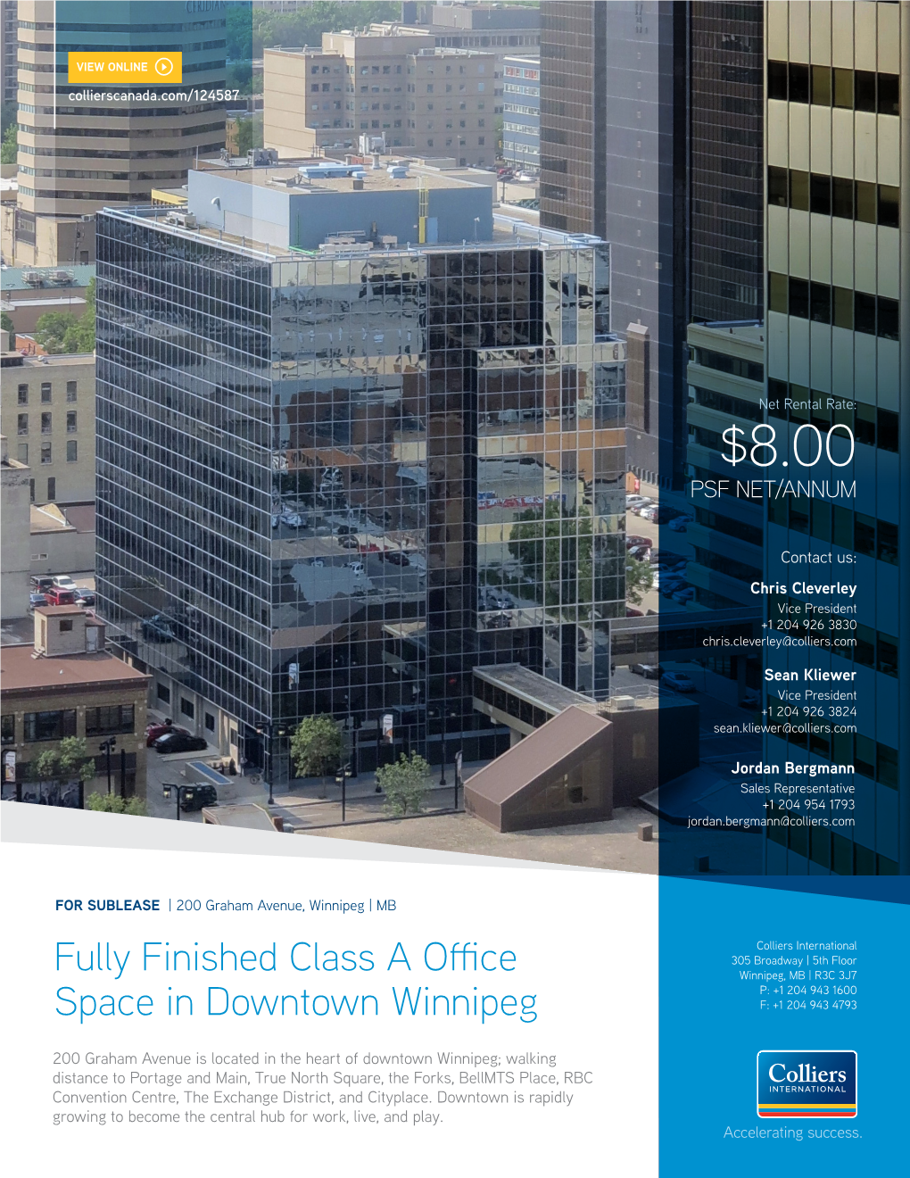 Fully Finished Class a Office Space in Downtown Winnipeg