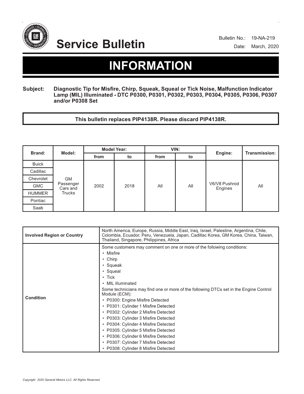 Service Bulletin INFORMATION