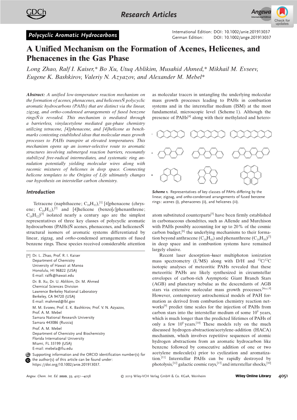 A Unified Mechanism on the Formation of Acenes, Helicenes