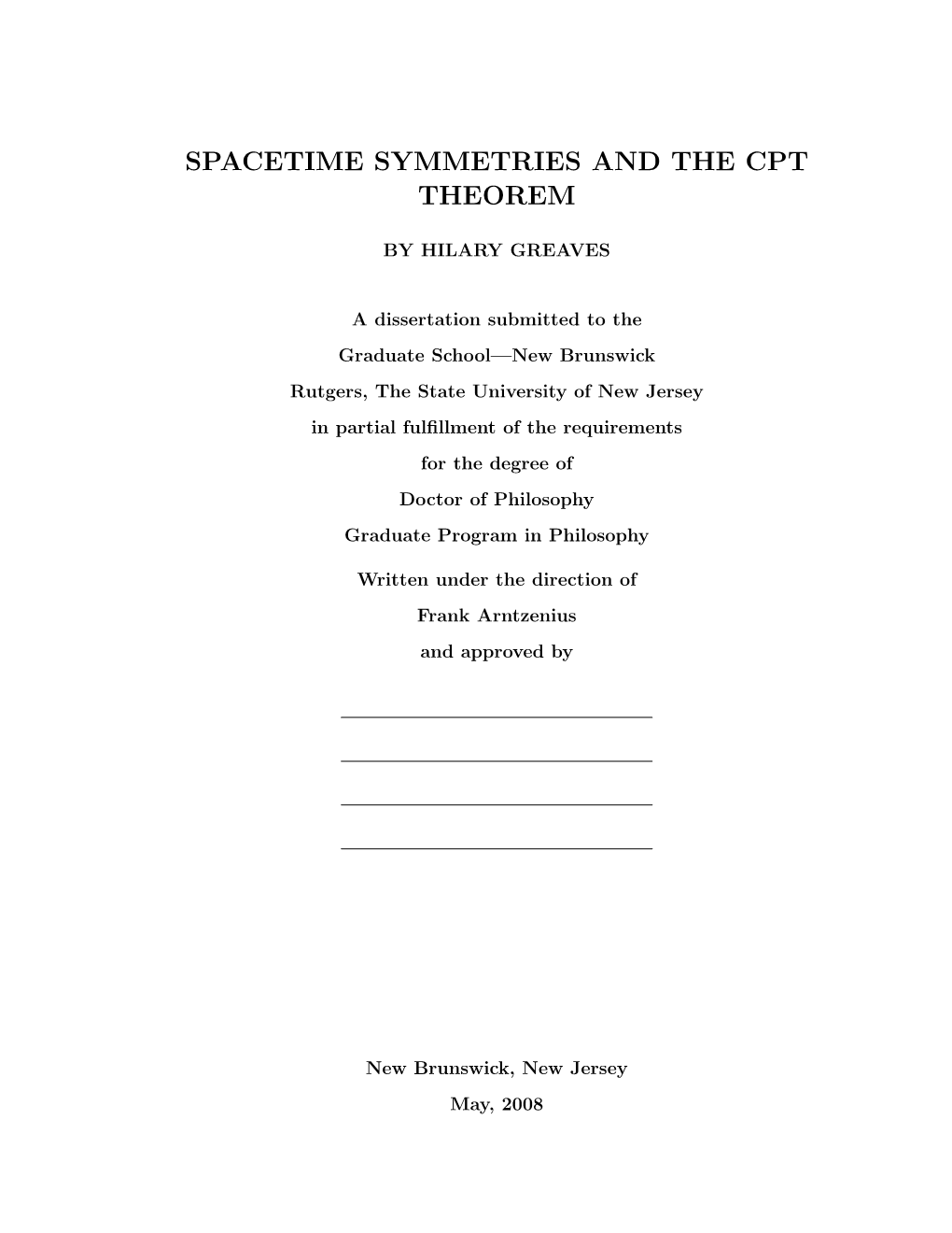 Spacetime Symmetries and the Cpt Theorem