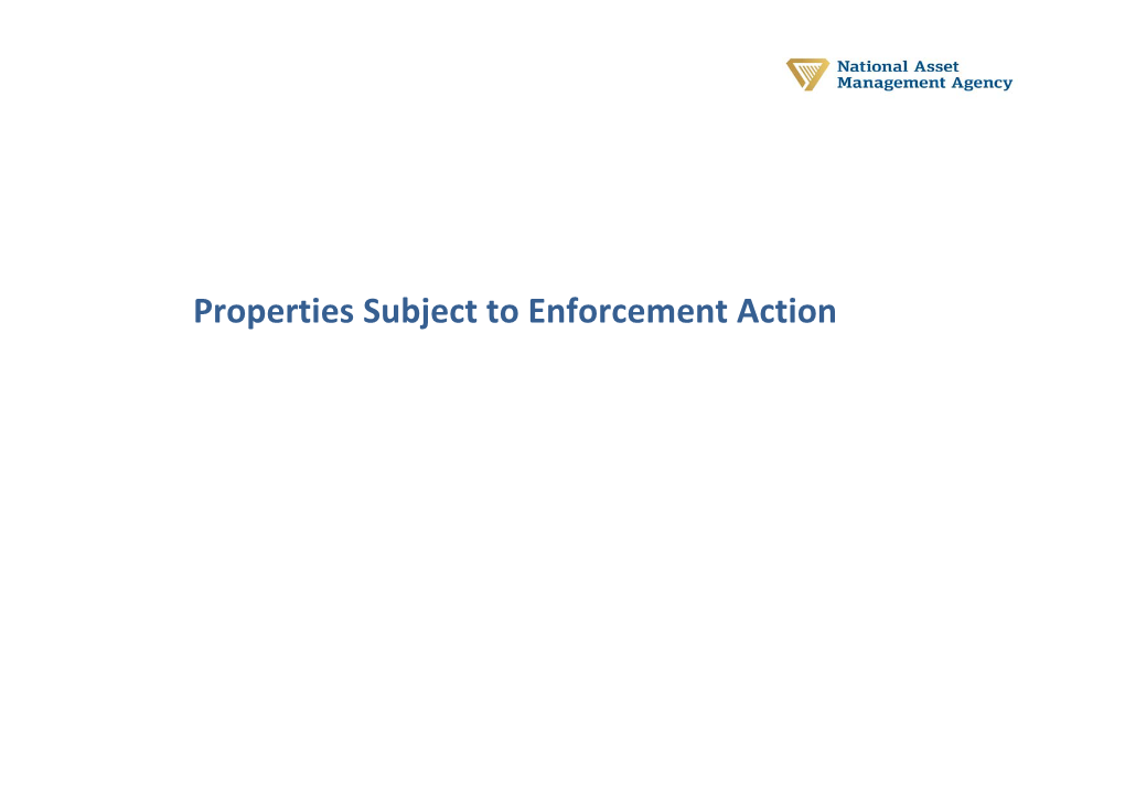 Properties Subject to Enforcement Action